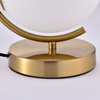 Modern Globe Table Lamp with Glass Shade and Plug-in Switch for Bedroom & Living Room