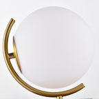 Modern Globe Table Lamp with Glass Shade and Plug-in Switch for Bedroom & Living Room