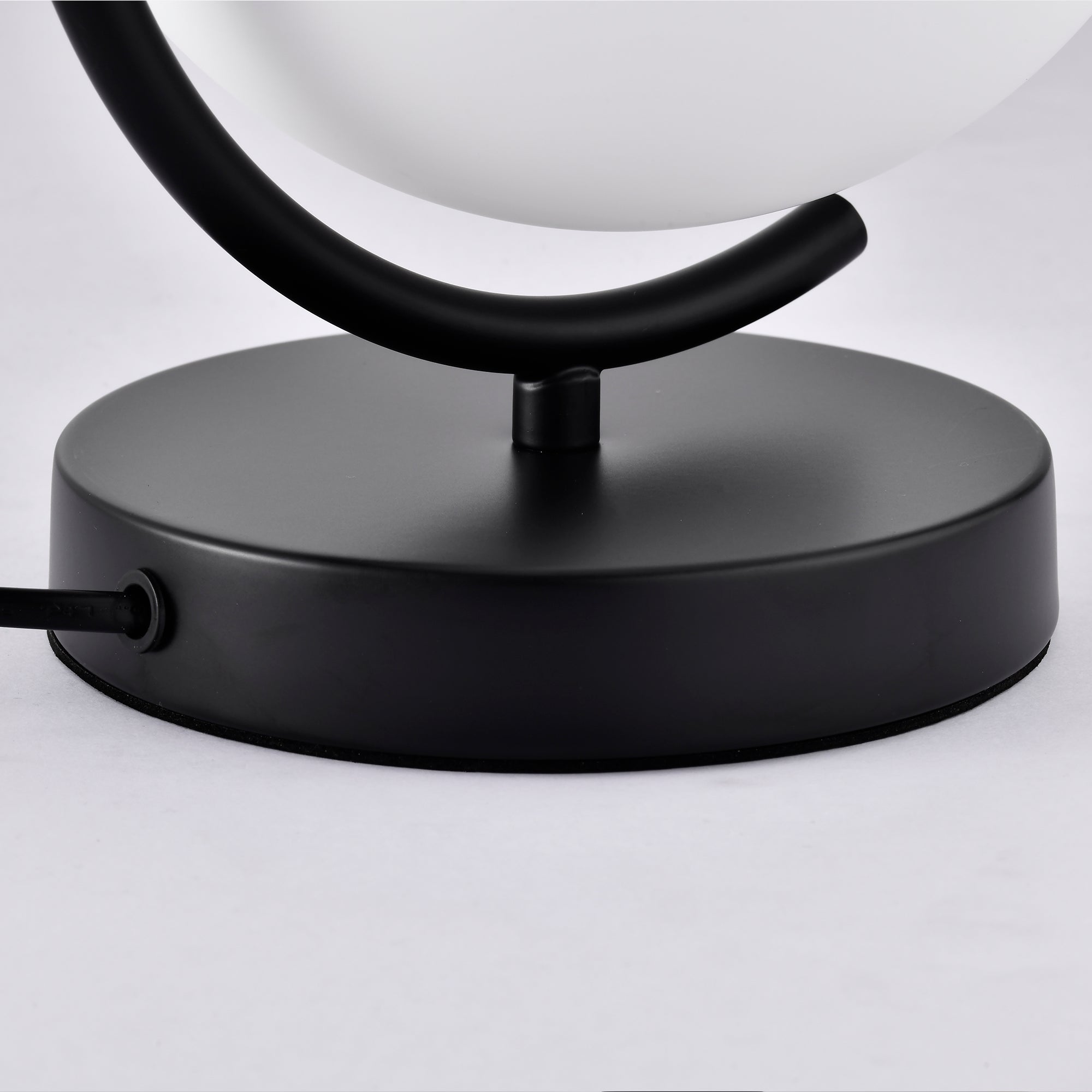 Modern Globe Table Lamp with Glass Shade and Plug-in Switch for Bedroom & Living Room