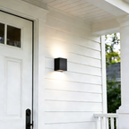 2-Pack Modern Up & Down LED Outdoor Wall Lights, 10W Black Exterior Sconces