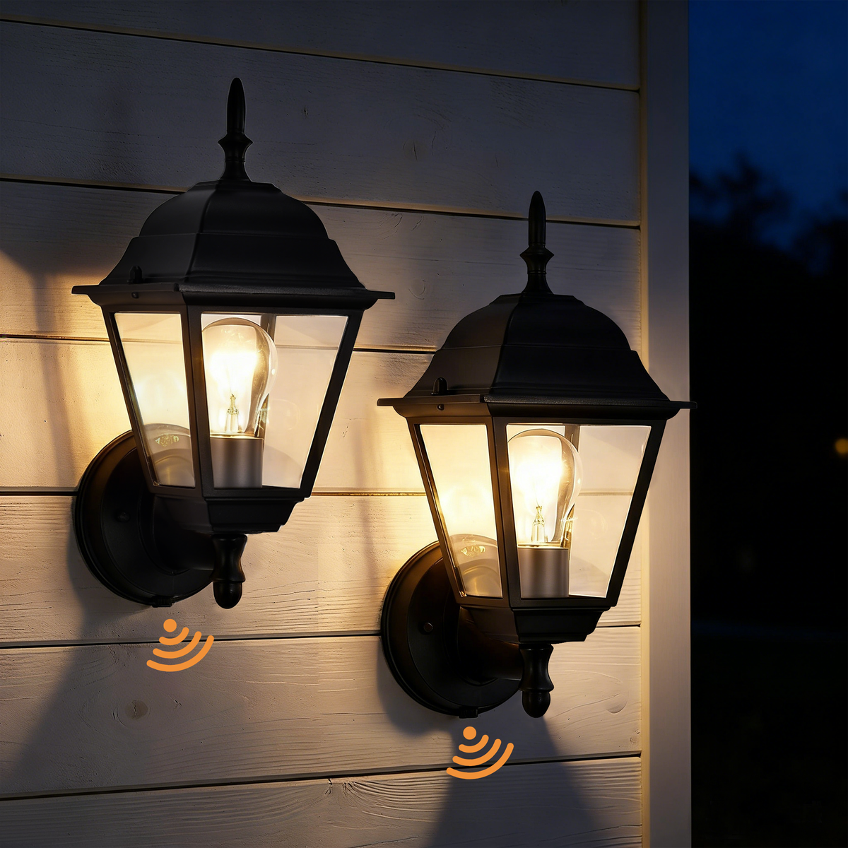 2 pack Traditional  Dusk-to-Dawn Outdoor Wall Light for Timeless Exterior Style