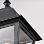 2-Pack Outdoor Post Lanterns with Pier Mount Bases, Black