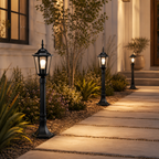 Black Outdoor Post Light for Garden Lawn Pathway 34 inches High
