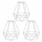 white Pendant Light Shade Cage 3 Pack Wire Lamp Shade for E26 Hanging Bulbs