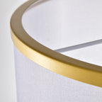 Gold & White Modern Drum Polyvinyl Chloride Semi-Flush Mount Light