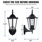 2 Pack Classic Black Outdoor Wall Lanterns with Clear Glass, E26 Hardwired Porch Lights