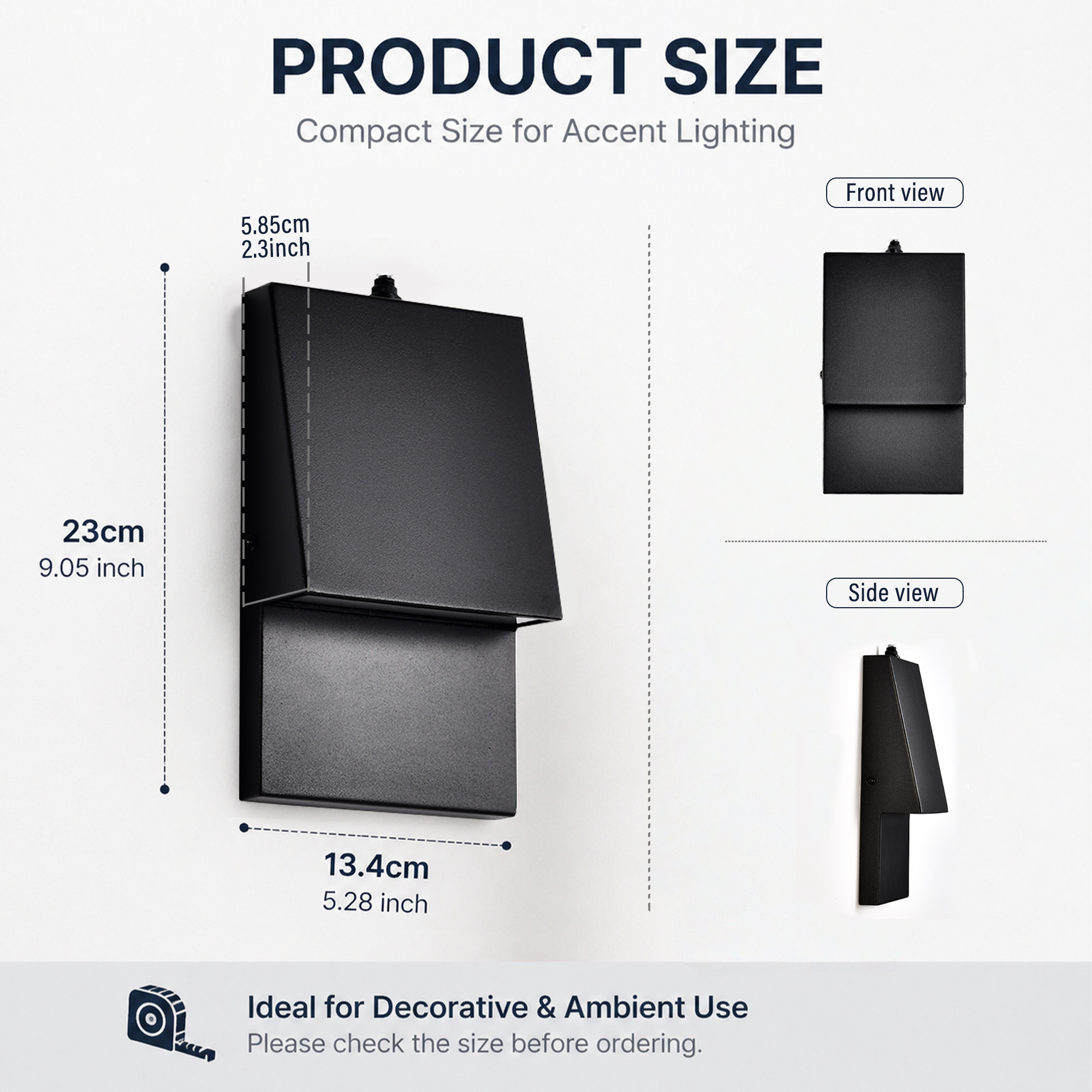 Modern Outdoor Wall Light with Dusk to Dawn Sensor, Black LED Porch Light for Exterior Walls