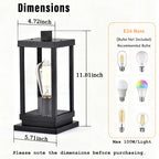 Outdoor Post Light modern - black aluminum, 11.81" H x 5.71" W x 4.72" D