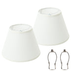 White Linen Empire Replacement Lamp Shades Set of 2 with Spider Fitter