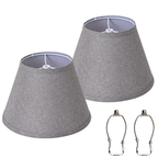 Grey Linen Empire Replacement Lamp Shades Set of 2 with Spider Fitter
