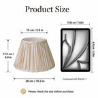 Lamp Shades Set of 2 with Spider Fitter, Pleated Empire Fabric Shades
