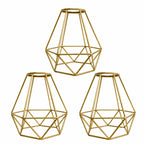 Gold Pendant Light Shade Cage 3 Pack Wire Lamp Shade for E26 Hanging Bulbs