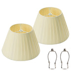 Beige Pleated Empire Replacement Lamp Shades Set of 2 with Spider Fitter