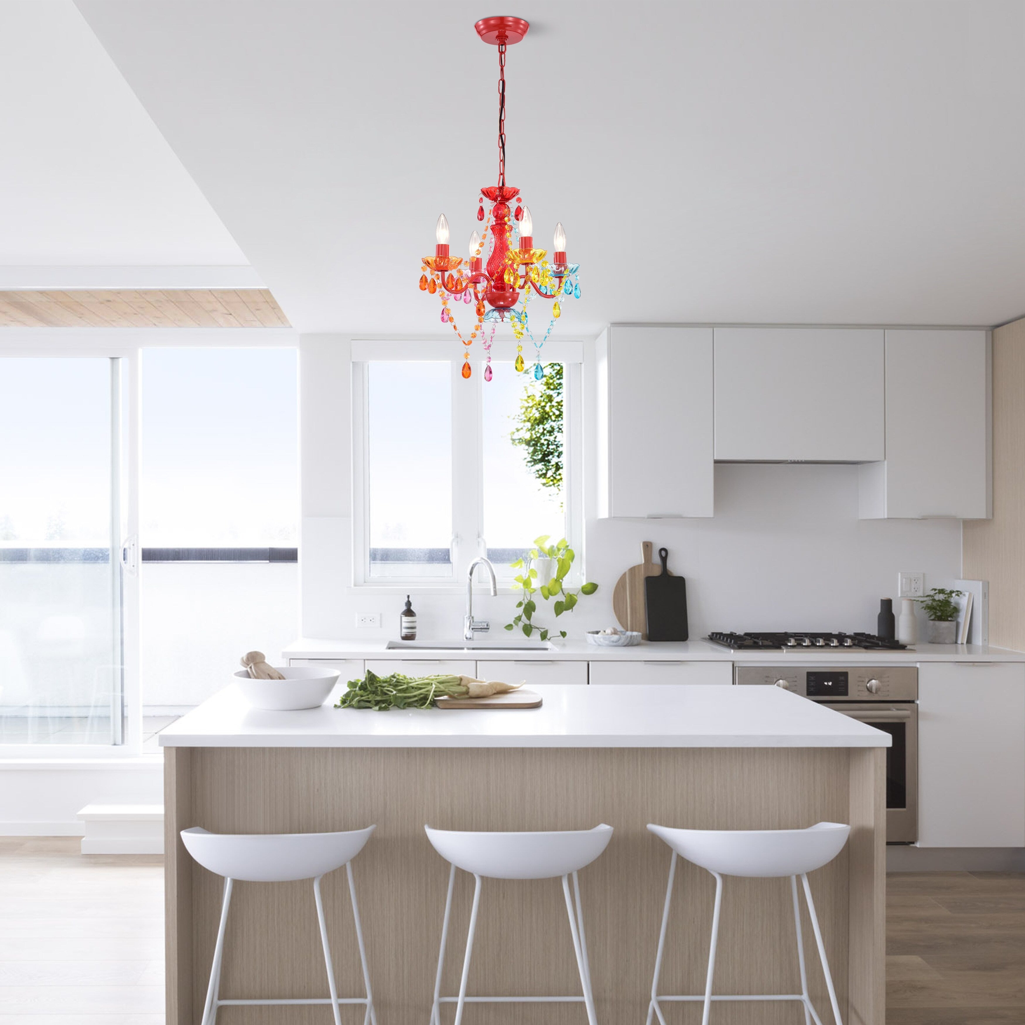 Multicolor Mini Crystal Chandelier Lighting Modern Chandeliers for Girls Bedrooms