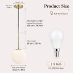 Modern Globe Glass Shade Pendant Light  for Kitchen Island & Dining Room
