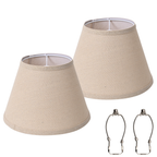 Beige Linen Empire Replacement Lamp Shades Set of 2 with Spider Fitter