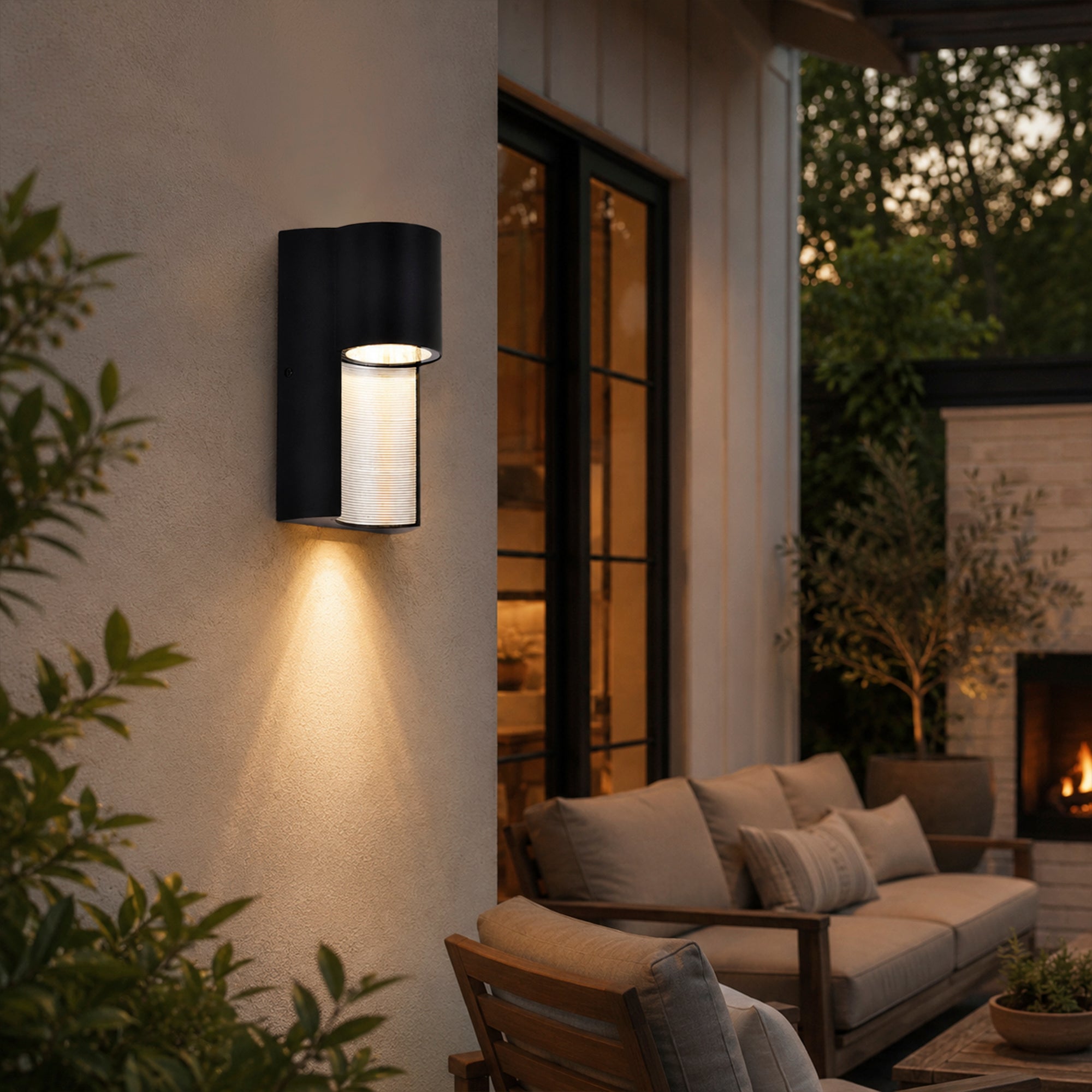 8.6" Integrated LED Outdoor Wall Light, Sand Black