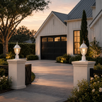 2 Pack Dusk-to-Dawn White Outdoor Post Light with Clear Glass Shade, Traditional Pier Mount Lantern