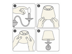 Chandelier Shades set of 6 Clip-On Small Line Empire Lampshades for E12 Candelabra Bulbs