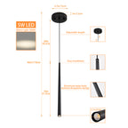 Set of 3 Modern Slim LED Pendant Lights for bars or small commercial spaces