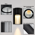 8.6" Integrated LED Outdoor Wall Light, Sand Black