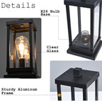 Outdoor Post Light modern - black aluminum, 11.81" H x 5.71" W x 4.72" D
