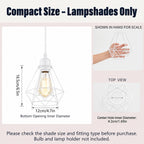 white Pendant Light Shade Cage 3 Pack Wire Lamp Shade for E26 Hanging Bulbs
