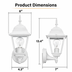 2 pack Traditional  Dusk-to-Dawn Outdoor Wall Light for Timeless Exterior Style