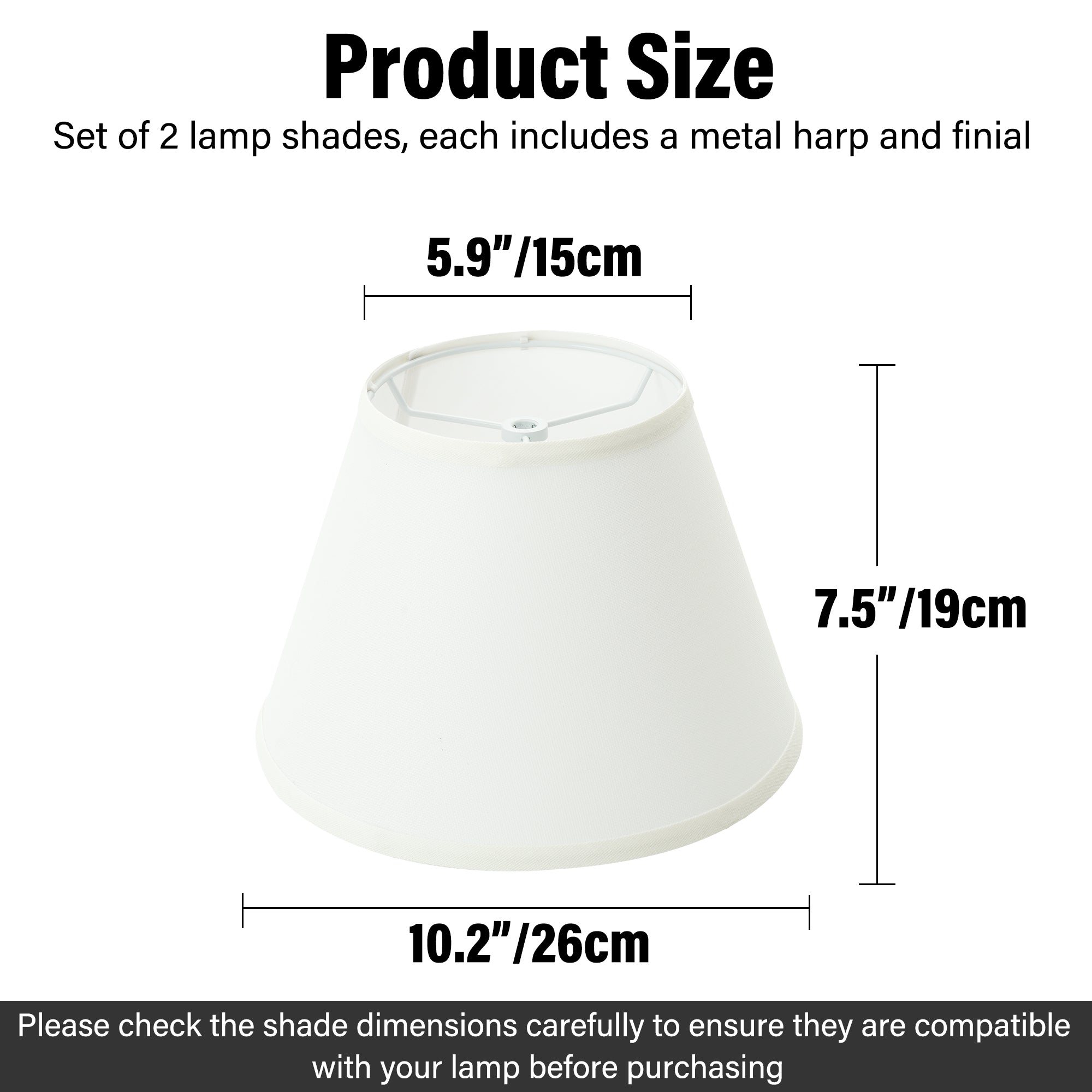 White Linen Empire Replacement Lamp Shades Set of 2 with Spider Fitter