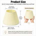 Beige Pleated Empire Replacement Lamp Shades Set of 2 with Spider Fitter
