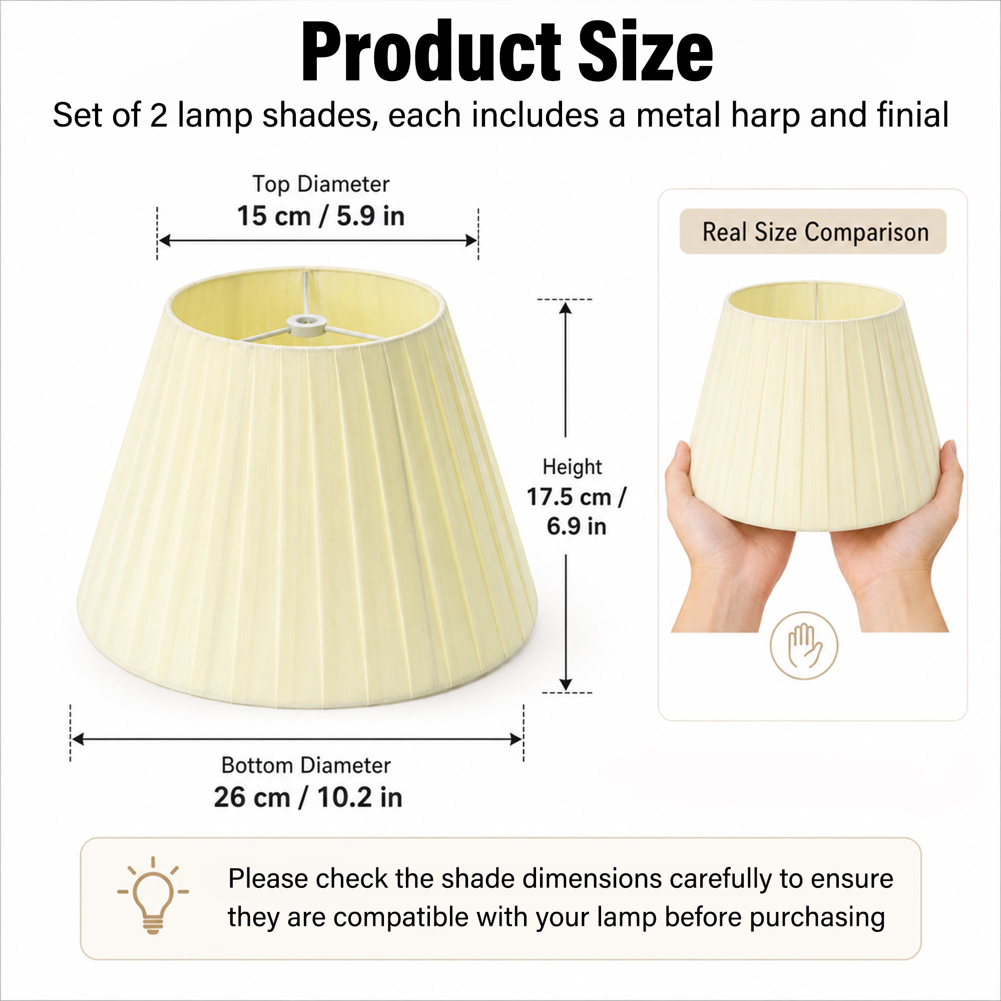 Beige Pleated Empire Replacement Lamp Shades Set of 2 with Spider Fitter