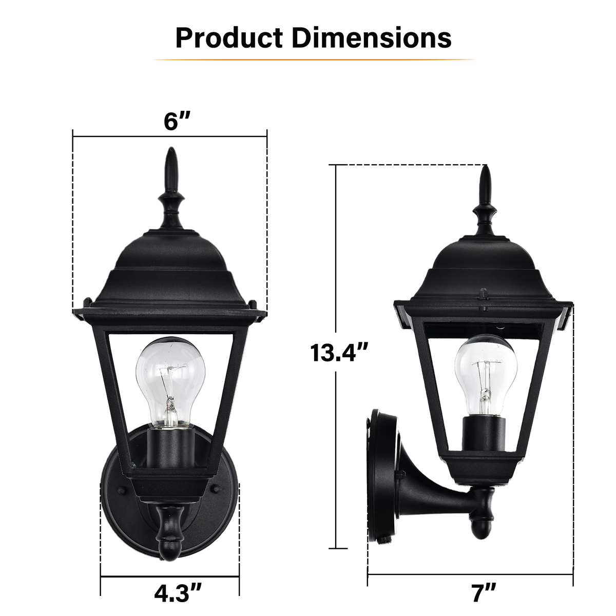 2 pack Traditional  Dusk-to-Dawn Outdoor Wall Light for Timeless Exterior Style