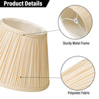 Lamp Shades Set of 2 with Spider Fitter, Pleated Empire Fabric Shades