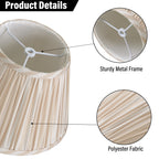 Lamp Shades Set of 2 with Spider Fitter, Pleated Empire Fabric Shades