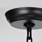 6-Light Matte Black Farmhouse Chandelier, E12 Candle Style Hanging Light