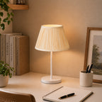 Lamp Shades Set of 2 with Spider Fitter, Pleated Empire Fabric Shades