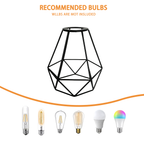 Ceiling Light Shade Cage Replacement – 3 Pack Black Metal Lamp Shades