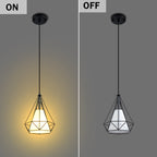 Farmhouse Black Pendant Light Fixtures with White Fabric Shade 2 pack