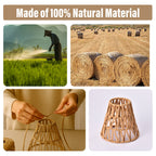 Rattan Clip On Lamp Shades for Candelabra Bulbs, 6 Pack Natural Woven Lampshades for Chandelier & Wall Sconce