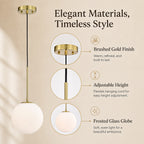 Modern Globe Glass Shade Pendant Light  for Kitchen Island & Dining Room