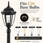 84.6"Classic Black Outdoor Post Light for Path，Walkway