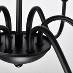 6-Light Matte Black Farmhouse Chandelier, E12 Candle Style Hanging Light