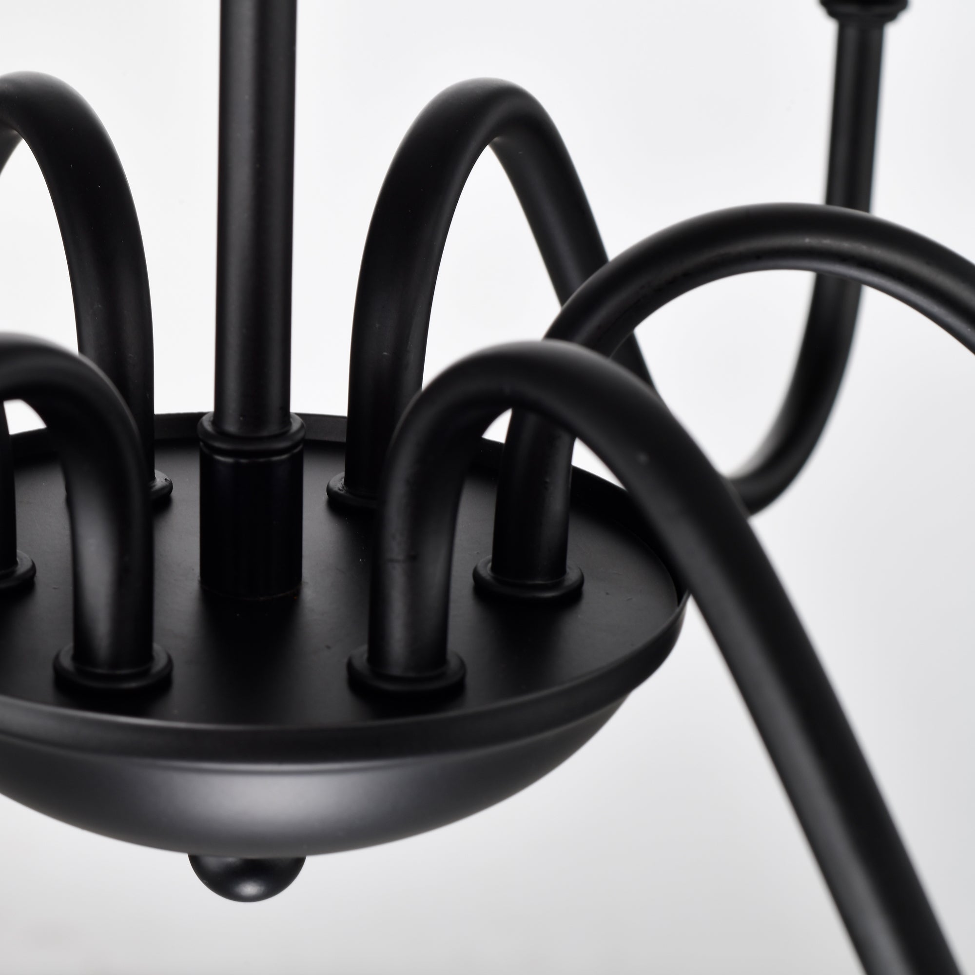 6-Light Matte Black Farmhouse Chandelier, E12 Candle Style Hanging Light