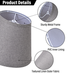 Grey Linen Empire Replacement Lamp Shades Set of 2 with Spider Fitter