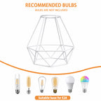 white Pendant Light Shade Cage 3 Pack Wire Lamp Shade for E26 Hanging Bulbs