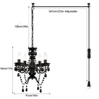 Plug In Swag Chandelier Small Crystal Chandelier 4-Light