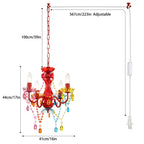 Plug In Swag Chandelier Small Crystal Chandelier 4-Light