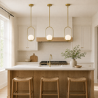Modern Globe Pendant Light with Opal Glass, E12 Indoor Hanging Light