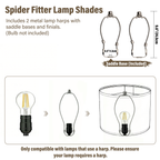 Beige Drum Lamp Shades Set of 2, Replacement Lamp Shades with Spider Fitter