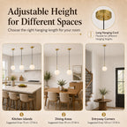 Modern Globe Glass Shade Pendant Light  for Kitchen Island & Dining Room